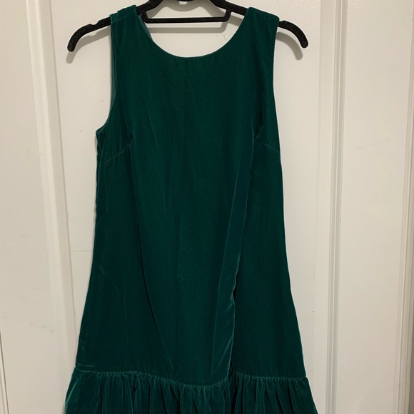 J. Crew green velvet dress - Picture 2 of 4